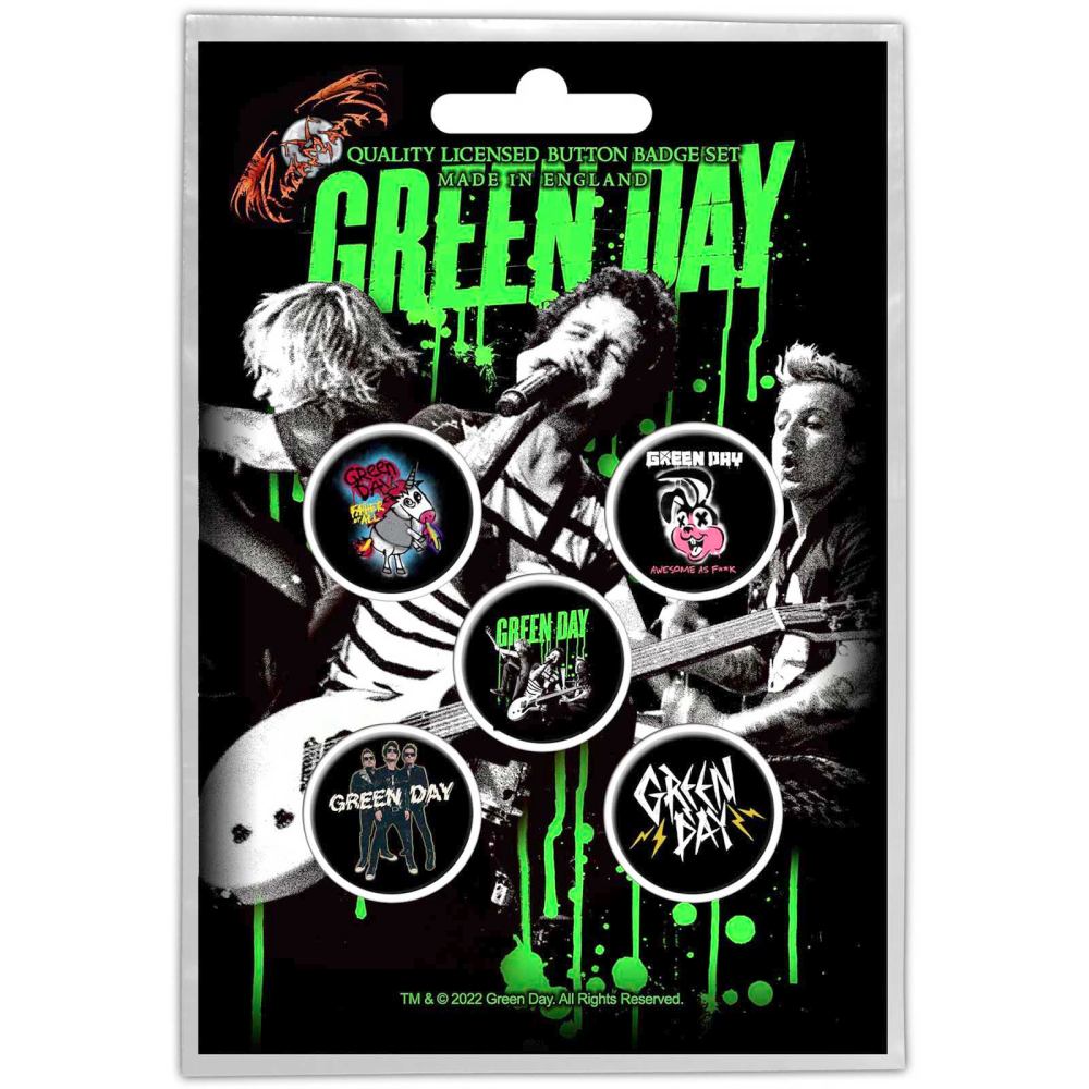 Green Day - Revolution Button pin - 5er Set - Mehrfarben